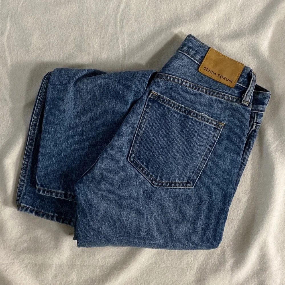 Denim Forum the ex boyfriend W24 Vintage Dark High-waisted slightly tapered jean - Picture 1 of 4